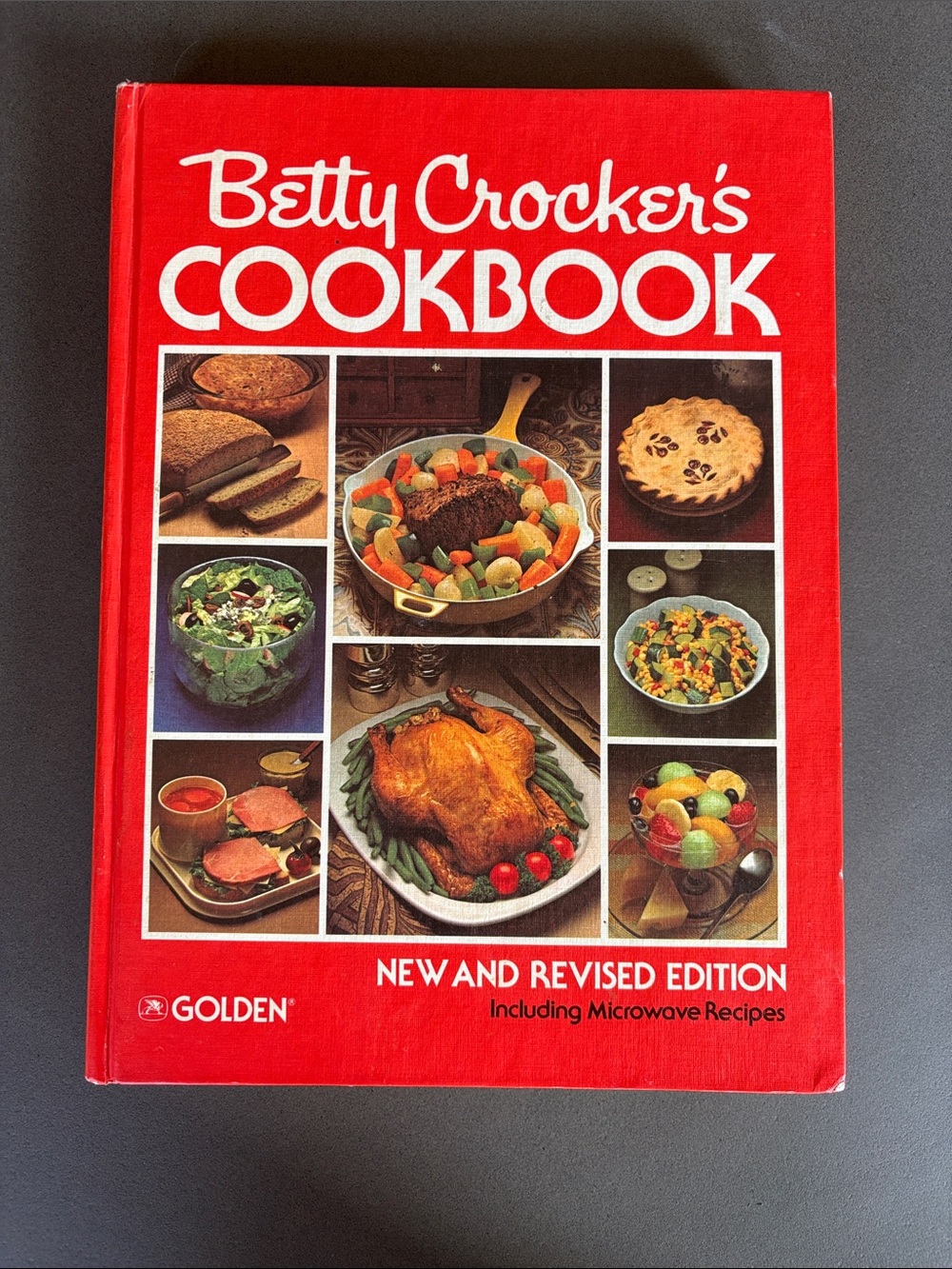 Vintage Betty Crocker Red Hardcover Cookbook with Color Food Photo Panels